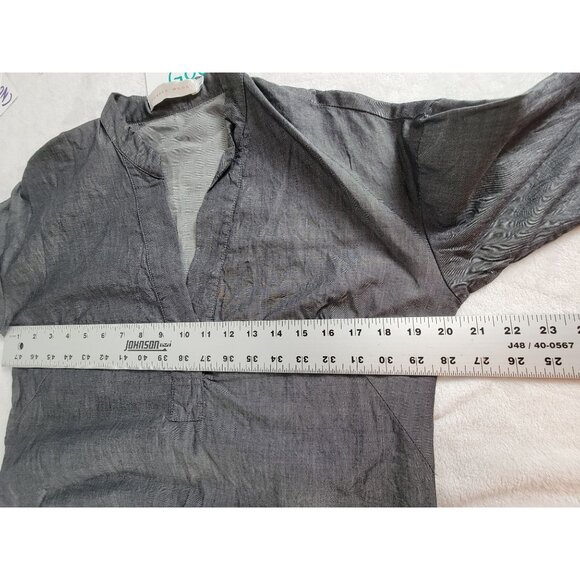 Sunhee Moon Womens Split Neck Shift Tunic Dress/Top Size 1 Gray Half-Sleeve - Picture 7 of 8